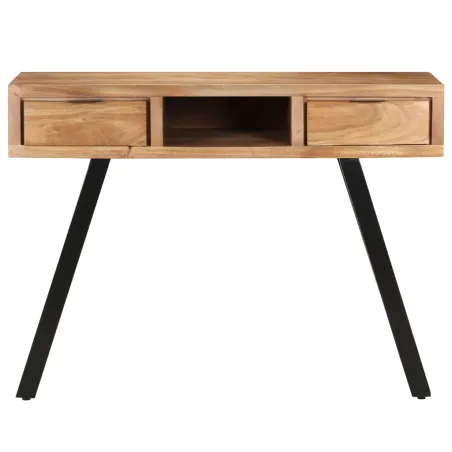 Bureau 107x45x79 cm Bois d'acacia solide avec bord naturel