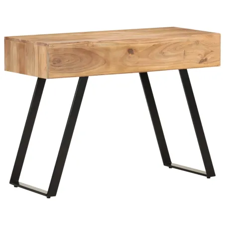 Bureau 107x45x79 cm Bois d'acacia solide avec bord naturel