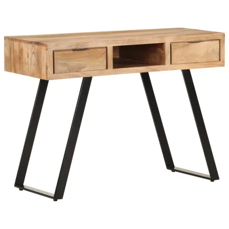 Bureau 107x45x79 cm Bois d'acacia solide avec bord naturel