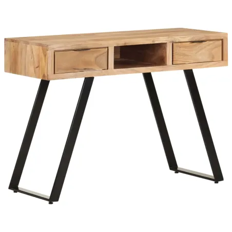 Bureau 107x45x79 cm Bois d'acacia solide avec bord naturel