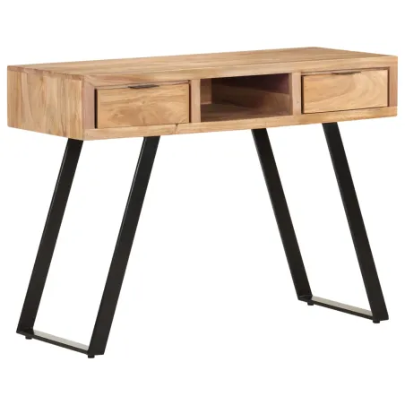 Bureau 107x45x79 cm Bois d'acacia solide avec bord naturel