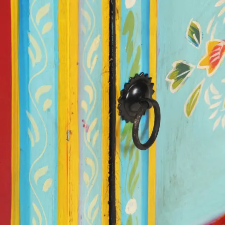 Buffet peint à la main 40x30x90 cm Bois de manguier solide