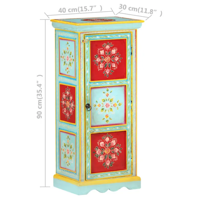 Buffet peint à la main 40x30x90 cm Bois de manguier solide