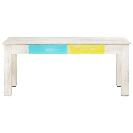 Table basse Blanc 110x60x45 cm Bois de manguier massif 2