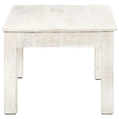 Table basse Blanc 110x60x45 cm Bois de manguier massif