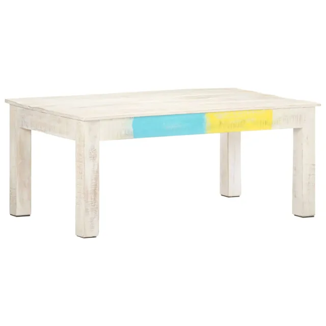 Table basse Blanc 110x60x45 cm Bois de manguier massif