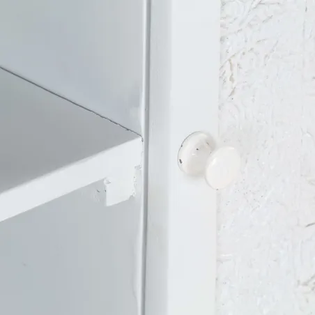 Meuble TV Blanc 115x30x46 cm Bois massif de manguier