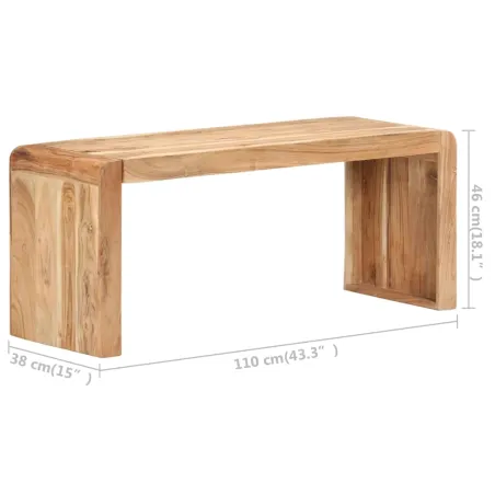 Banc 110x38x46 cm Bois solide d'acacia