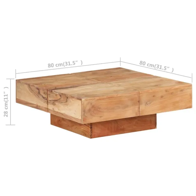 Table basse 80x80x28 cm Bois d'acacia massif