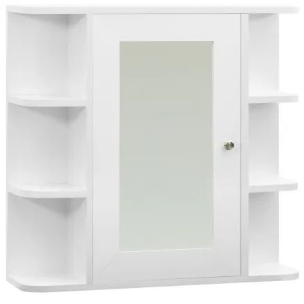 Armoire à miroir de salle de bain Blanc 66x17x63 cm MDF 2