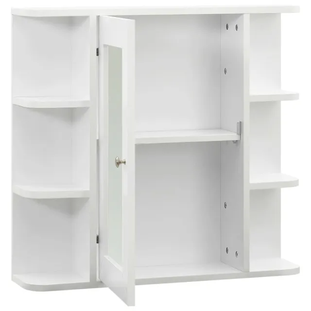 Armoire à miroir de salle de bain Blanc 66x17x63 cm MDF