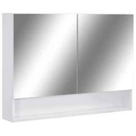 Armoire à miroir de salle de bain LED Blanc 80x15x60 cm MDF 2