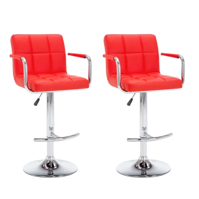 Tabourets de bar lot de 2 rouge similicuir