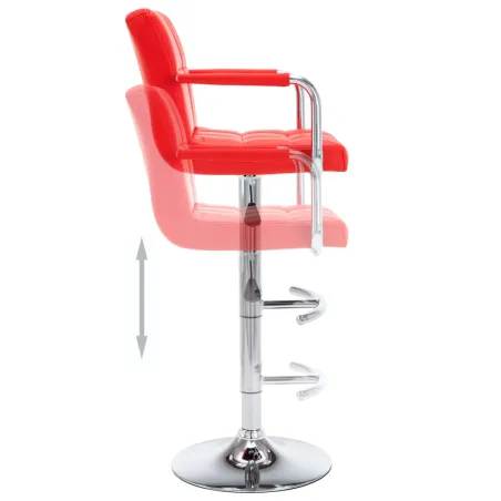 Tabourets de bar lot de 2 rouge similicuir