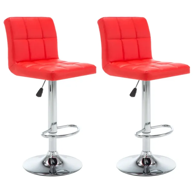 Tabourets de bar lot de 2 rouge similicuir