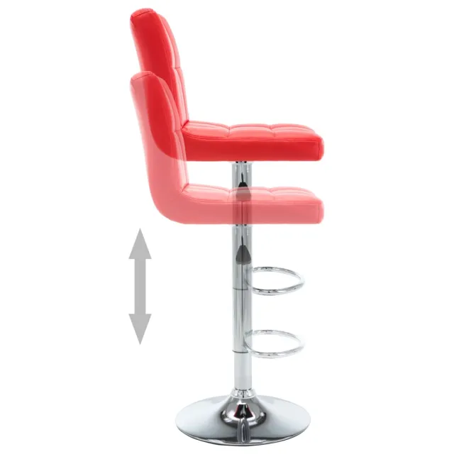 Tabourets de bar lot de 2 rouge similicuir