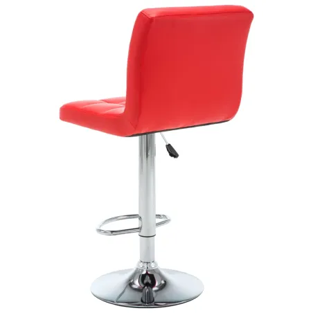 Tabourets de bar lot de 2 rouge similicuir