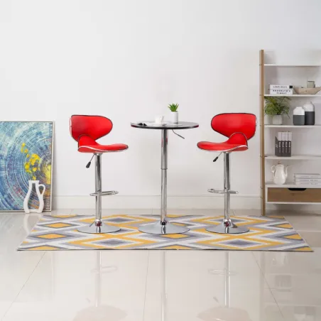 Tabourets de bar 2 pcs rouge similicuir