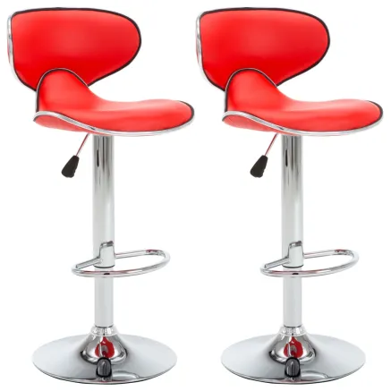Tabourets de bar 2 pcs rouge similicuir 2