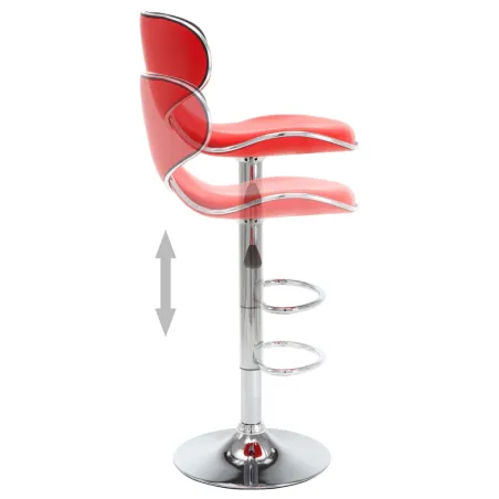 Tabourets de bar 2 pcs rouge similicuir