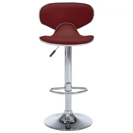 Tabourets de bar lot de 2 rouge bordeaux similicuir