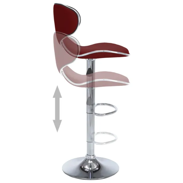 Tabourets de bar lot de 2 rouge bordeaux similicuir
