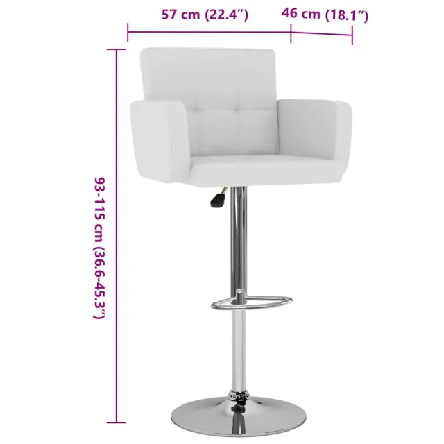 Tabourets de bar lot de 2 blanc similicuir