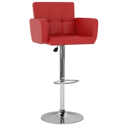 Tabourets de bar lot de 2 rouge similicuir 2