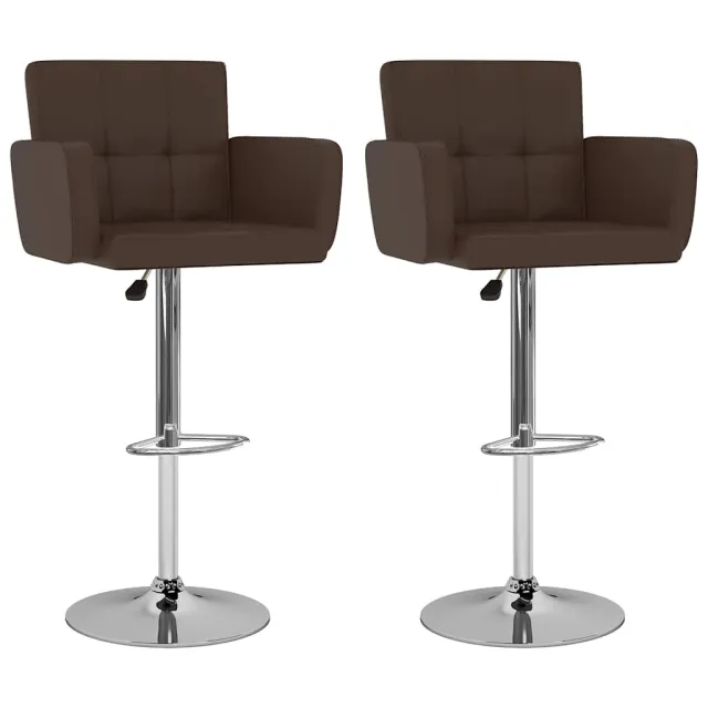 Tabourets de bar lot de 2 marron similicuir
