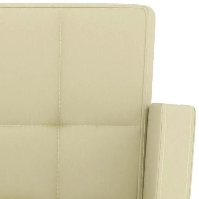 Tabourets de bar lot de 2 crème similicuir