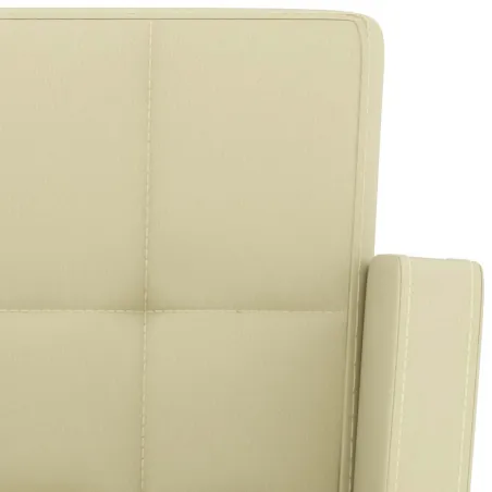 Tabourets de bar lot de 2 crème similicuir