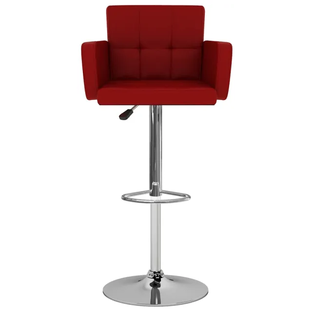 Tabourets de bar lot de 2 rouge bordeaux similicuir