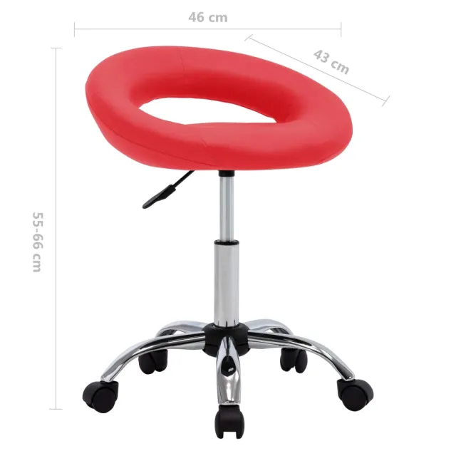 Chaise de travail roulante Rouge Similicuir