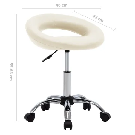 Chaise de travail roulante Crème Similicuir