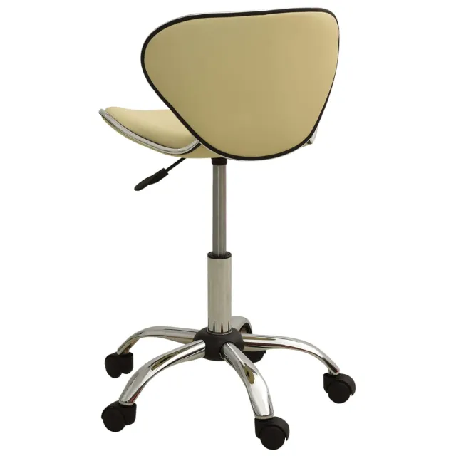 323677  Salon Spa Stool Cream Faux Leather