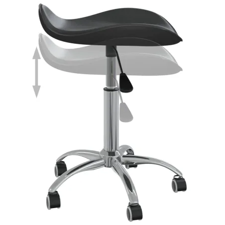 Tabouret de salon et spa Noir Similicuir