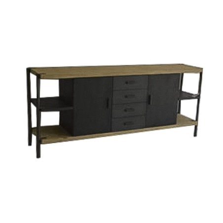 Buffet Home ESPRIT Noir Naturel Métal Sapin 180 x 45 x 80 cm 186 x 45
