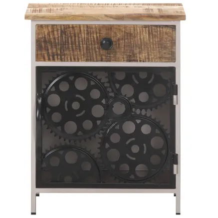 Table de chevet 40x30x50 cm Bois de manguier brut 2