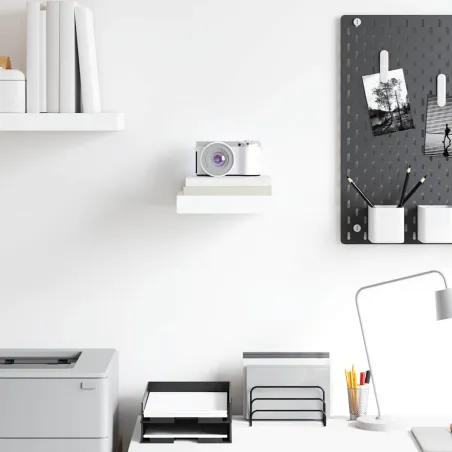 Étagère murale flottante Blanc brillant 23x23,5x3,8 cm MDF