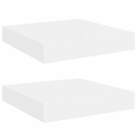 Étagère murale flottante 2 pcs Blanc brillant 23x23,5x3,8cm MDF 2