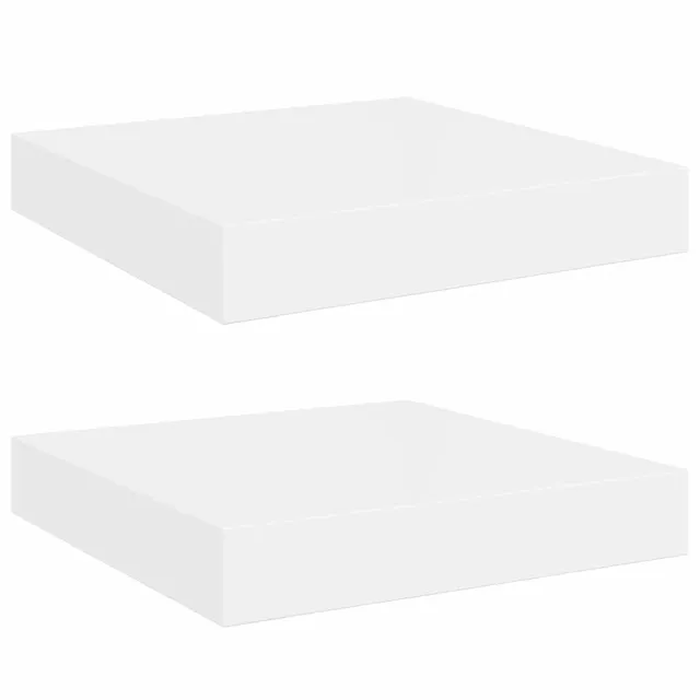 Étagère murale flottante 2 pcs Blanc brillant 23x23,5x3,8cm MDF