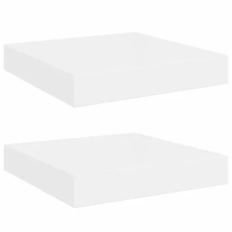 Étagère murale flottante 2 pcs Blanc brillant 23x23,5x3,8cm MDF