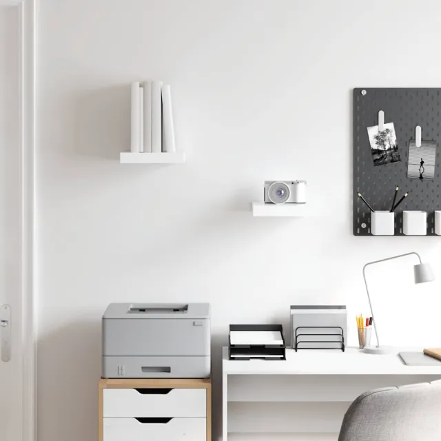 Étagère murale flottante 2 pcs Blanc brillant 23x23,5x3,8cm MDF