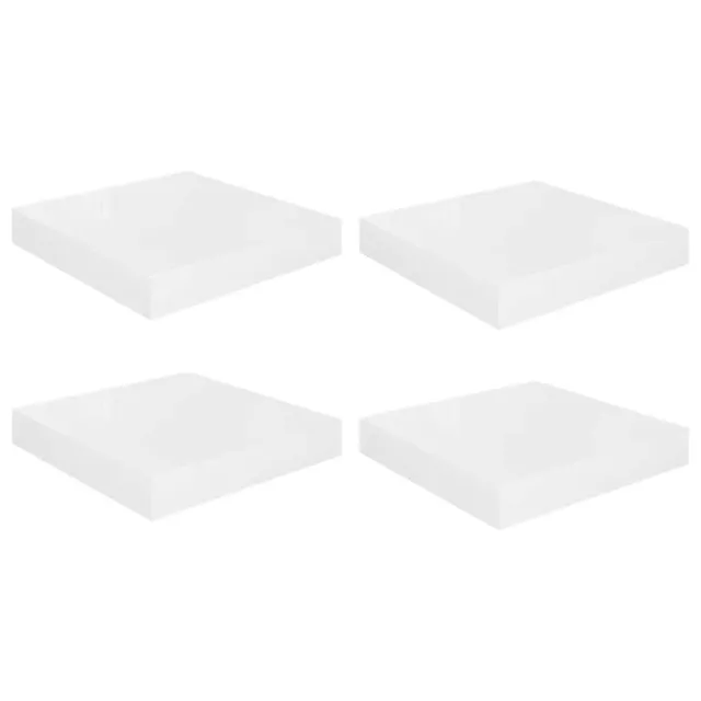 Étagère murale flottante 4 pcs Blanc brillant 23x23,5x3,8cm MDF