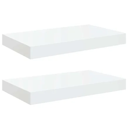 Étagère murale flottante 2 pcs Blanc brillant 40x23x3,8 cm MDF 2