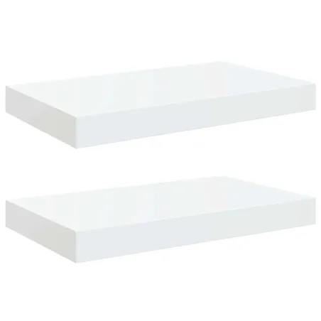 Étagère murale flottante 2 pcs Blanc brillant 40x23x3,8 cm MDF