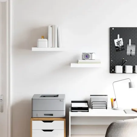 Étagère murale flottante 2 pcs Blanc brillant 40x23x3,8 cm MDF