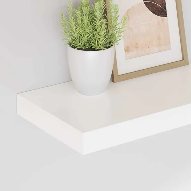 Étagère murale flottante 2 pcs Blanc brillant 40x23x3,8 cm MDF