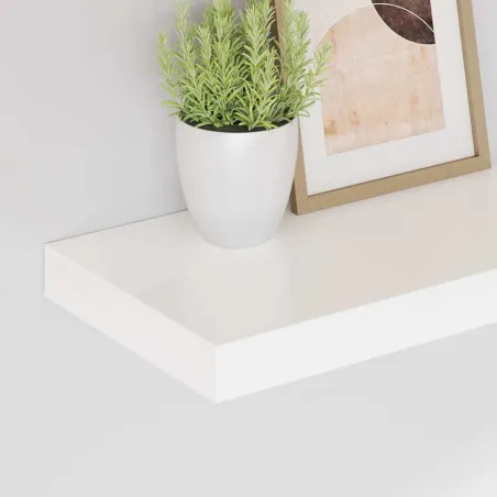 Étagère murale flottante 2 pcs Blanc brillant 40x23x3,8 cm MDF