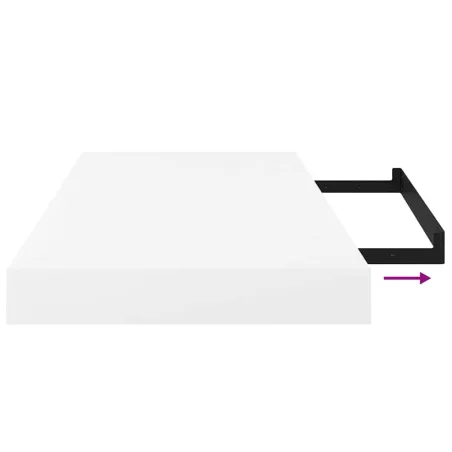 Étagère murale flottante Blanc brillant 50x23x3,8 cm MDF